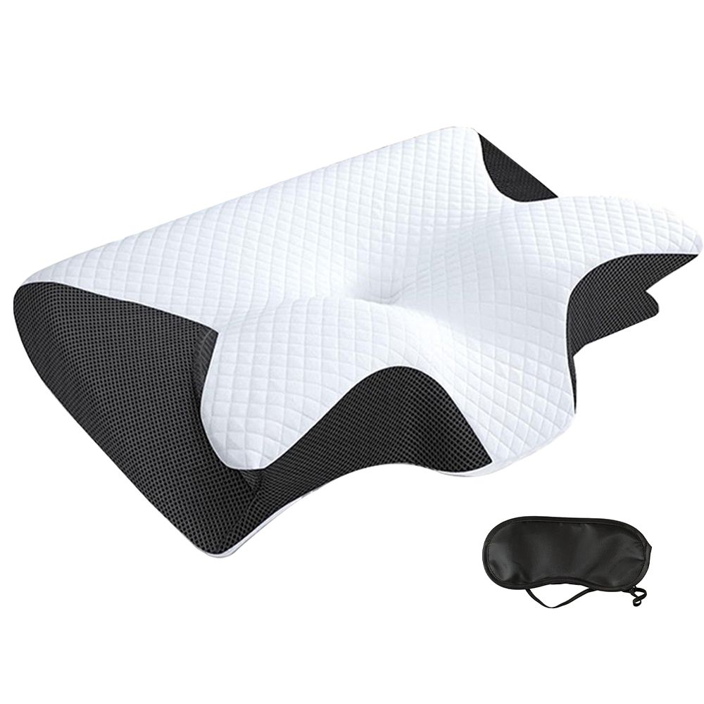 VOGREX Ergonomic Memory Foam Pillow Neck & Shoulder Pain Relief in Black