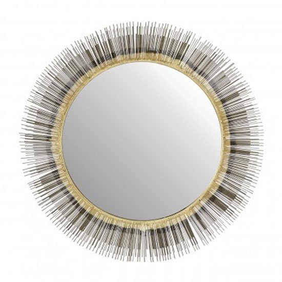 Templars Round Wall Bedroom Mirror In Warm Brass Frame