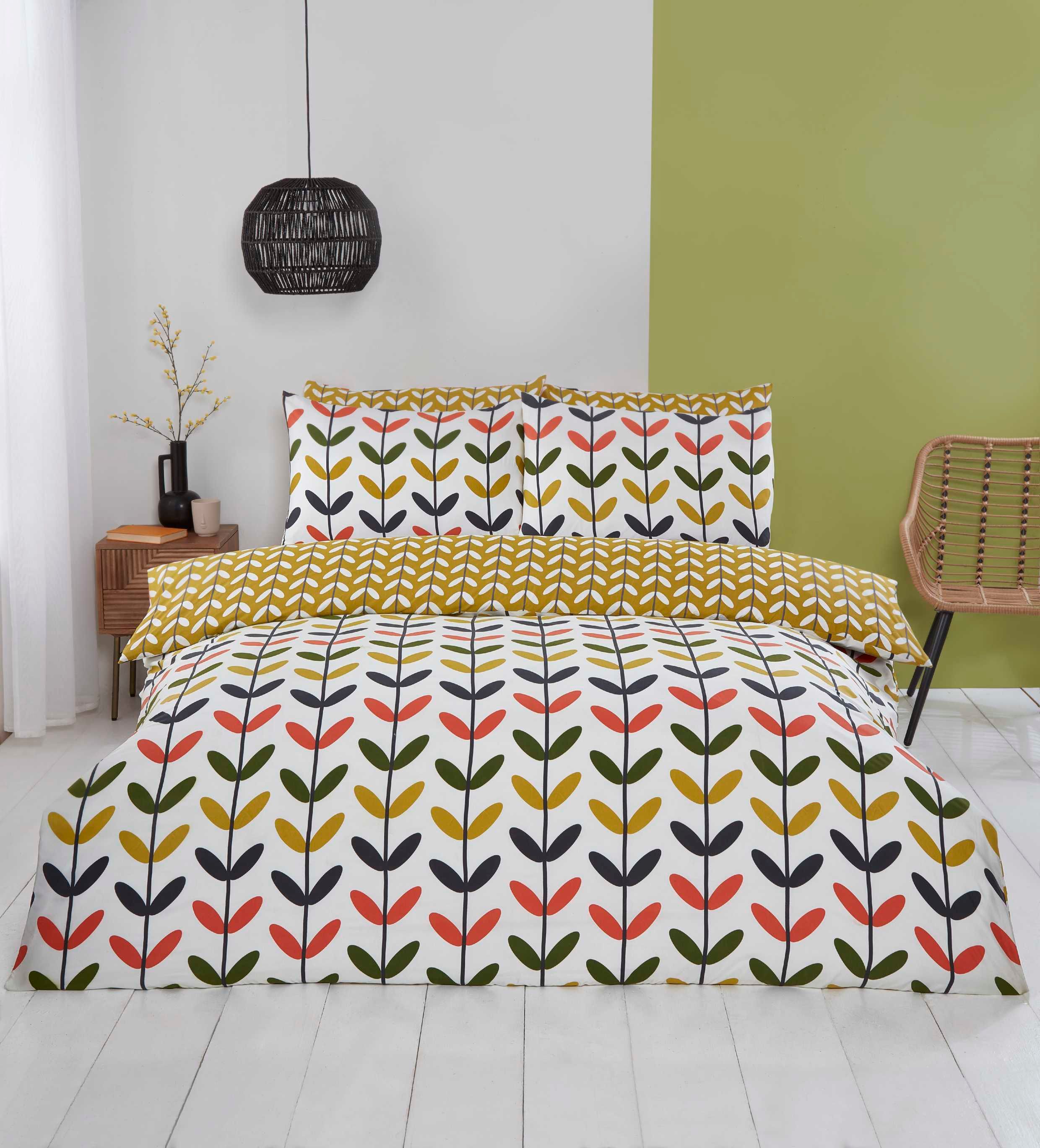 Rapport Home Jules Floral Microfiber Reversible Duvet Cover Set with Pillowcase in Yellow