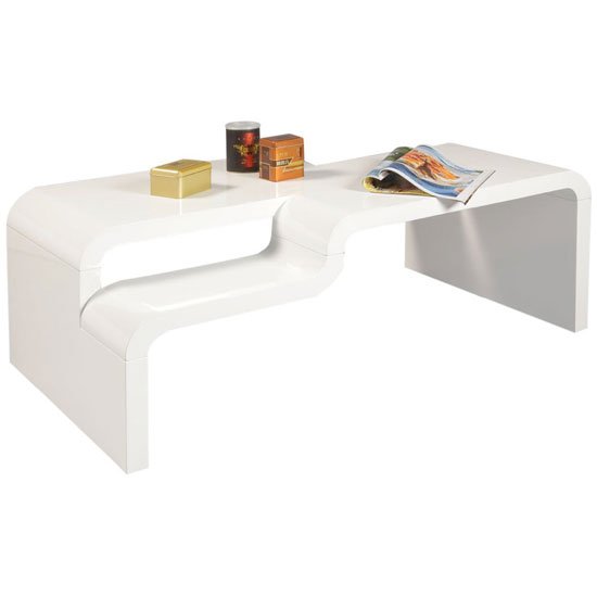 Pedro Rectangular Coffee Table In White High Gloss