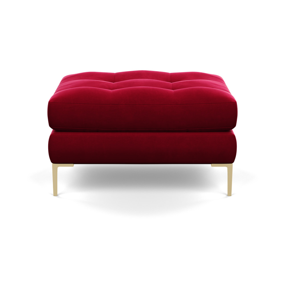 Heal's Eton Footstool Varese Velvet Mulberry Brass Feet