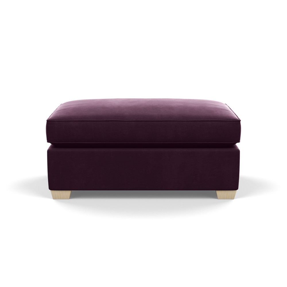 Heal's Torino Footstool Velvet Grape Natural Ash Feet