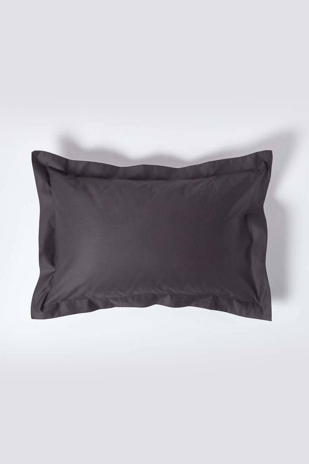 Homescapes Egyptian Cotton Oxford Pillowcase 1000 TC in Dark Grey