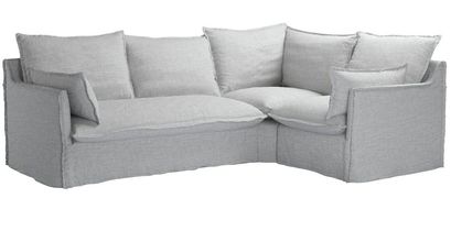 Isaac Asym: LHF 2 Seat Sofa Bed w RHF Single in Frost Highland Tweed
