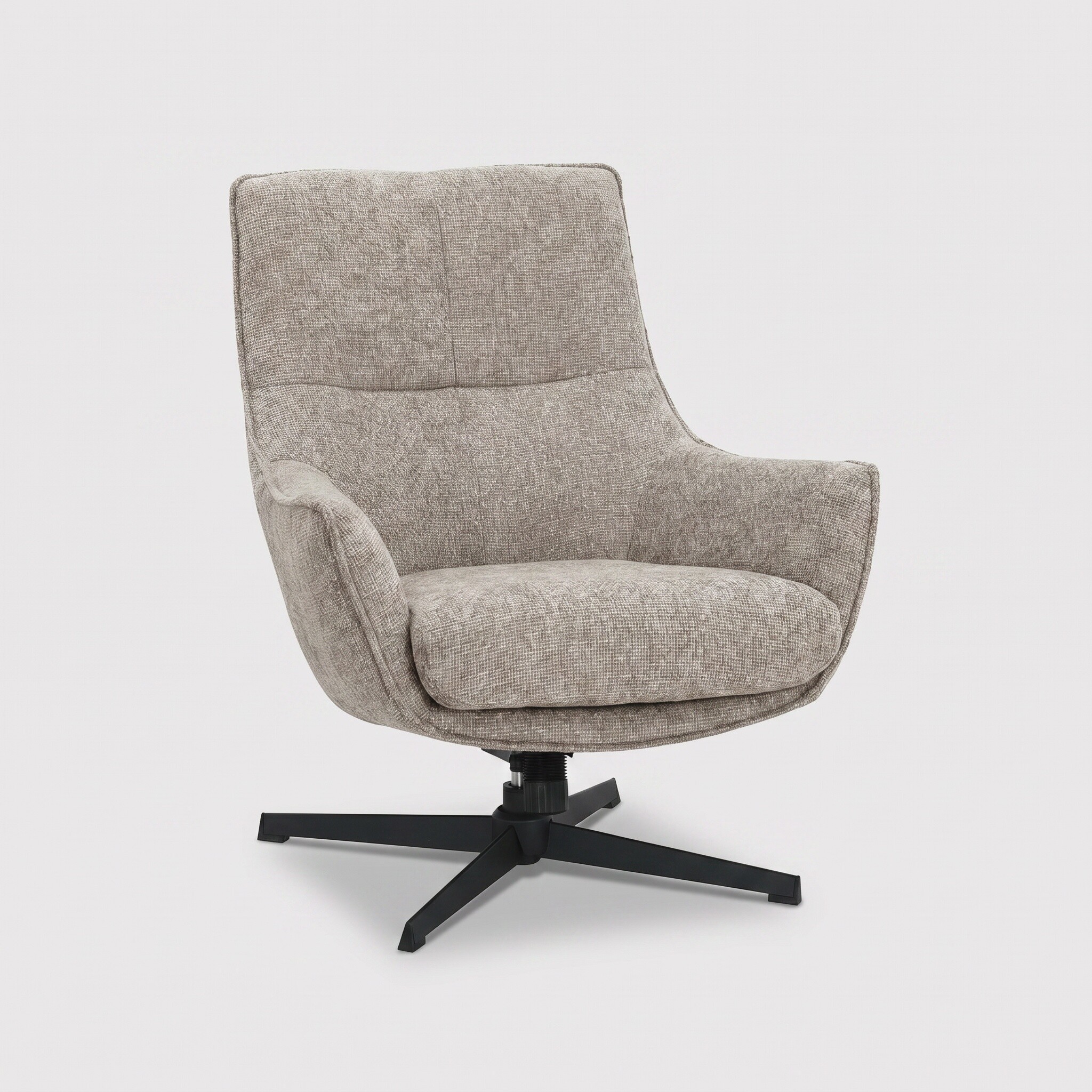 Draycott Khaki Swivel Armchair, Grey Fabric | Barker & Stonehouse