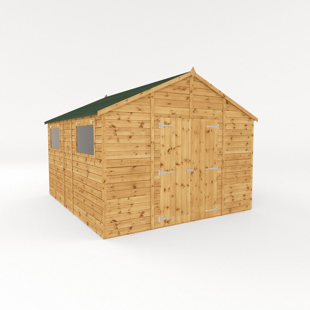 Mercia 12 x 10 Ft Premium Shiplap Apex Workshop - L367.8 x W322.7 x H252.4 cm in Brown