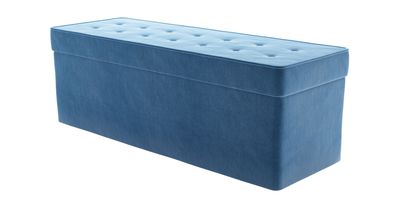 Buttons Storage Bench in Bahama Cotton Matt Velvet - sofa.com