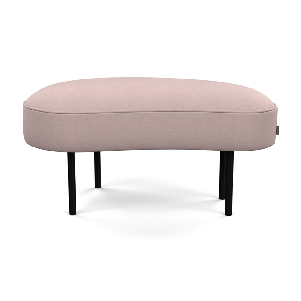 Heal's Isola Small Ottoman Siena Cotton Dusky Pink Black Feet