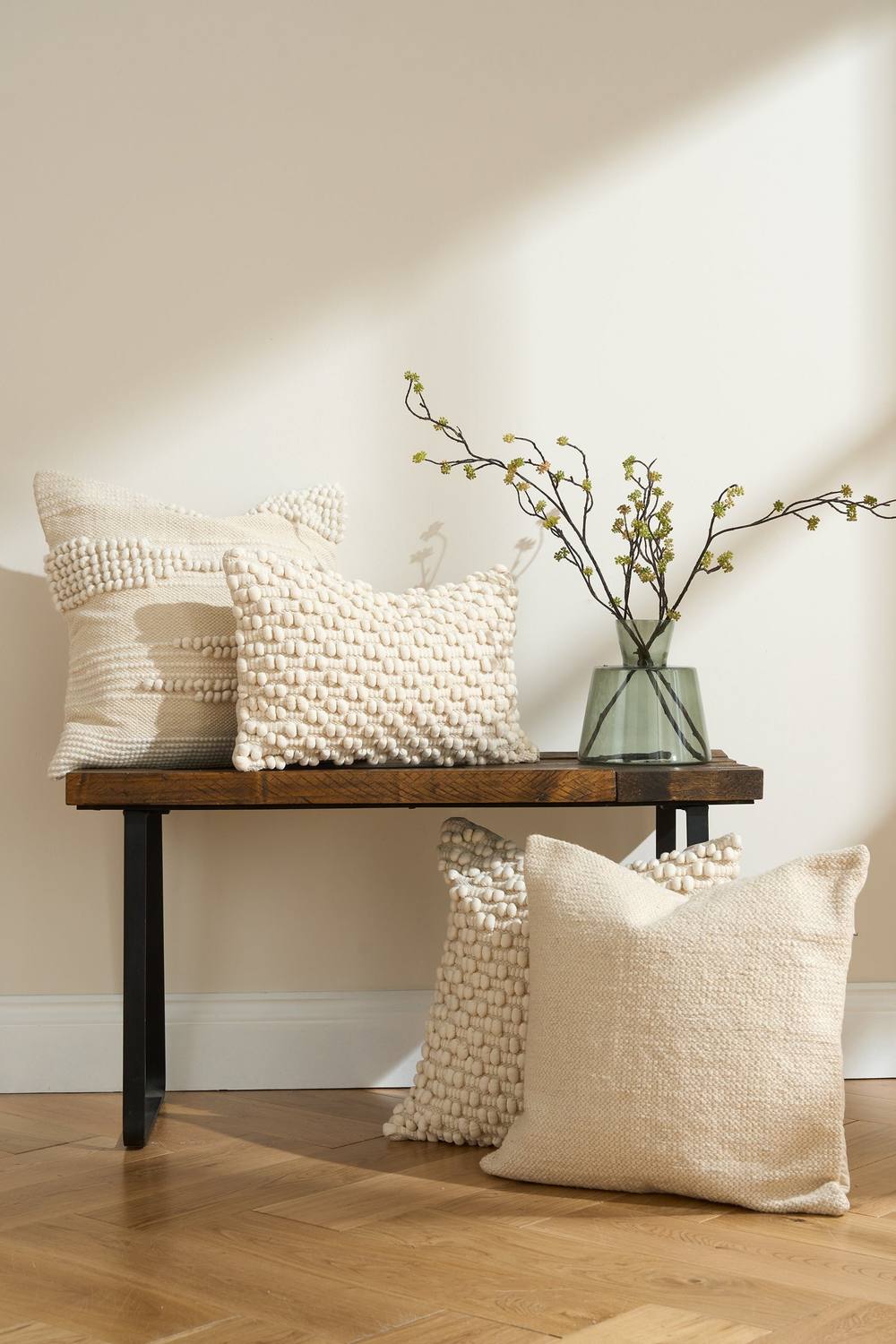 Truly Knotted Ecru Rectangle Cushion Cover