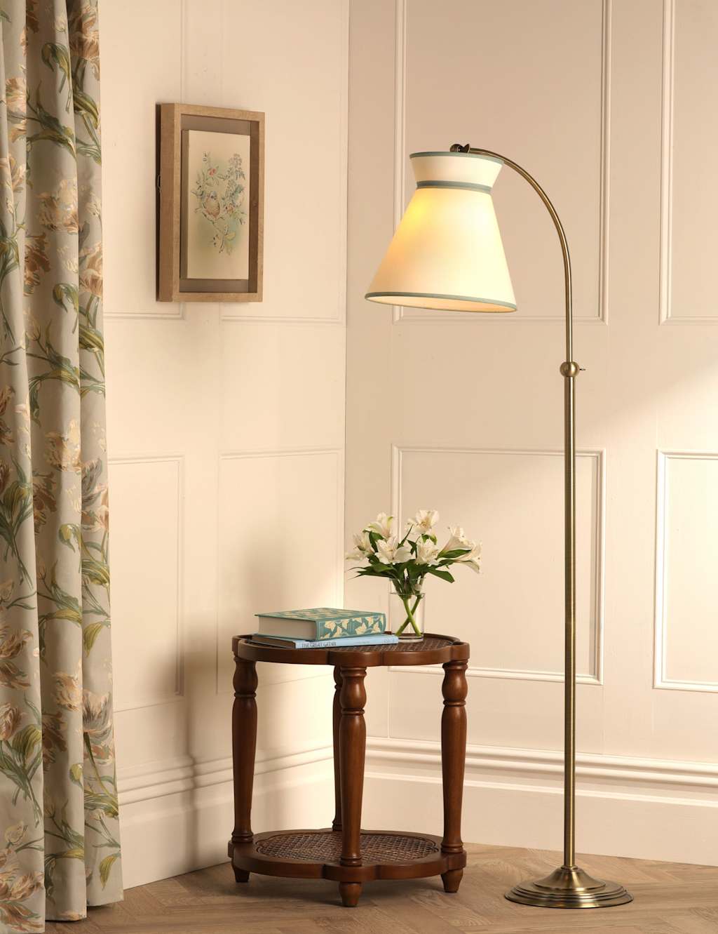 Laura Ashley Dearham Adjustable Floor Lamp Antique Brass