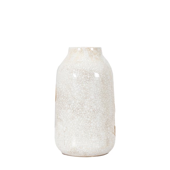 Colly Reactive Striped White Stoneware Vase 6