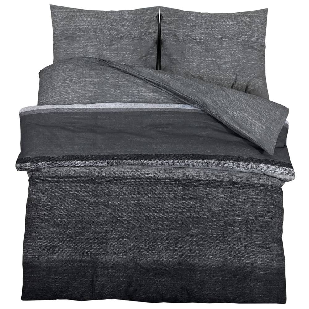 Berkfield Home Duvet Cover Set Dark Grey 155x220 cm Cotton