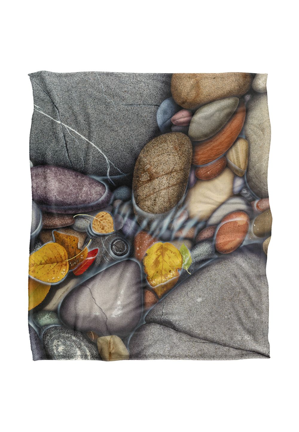 JQ Licensing Autumn Stones Silky Touch Super Soft Throw Blanket 152 X 127 cm in White