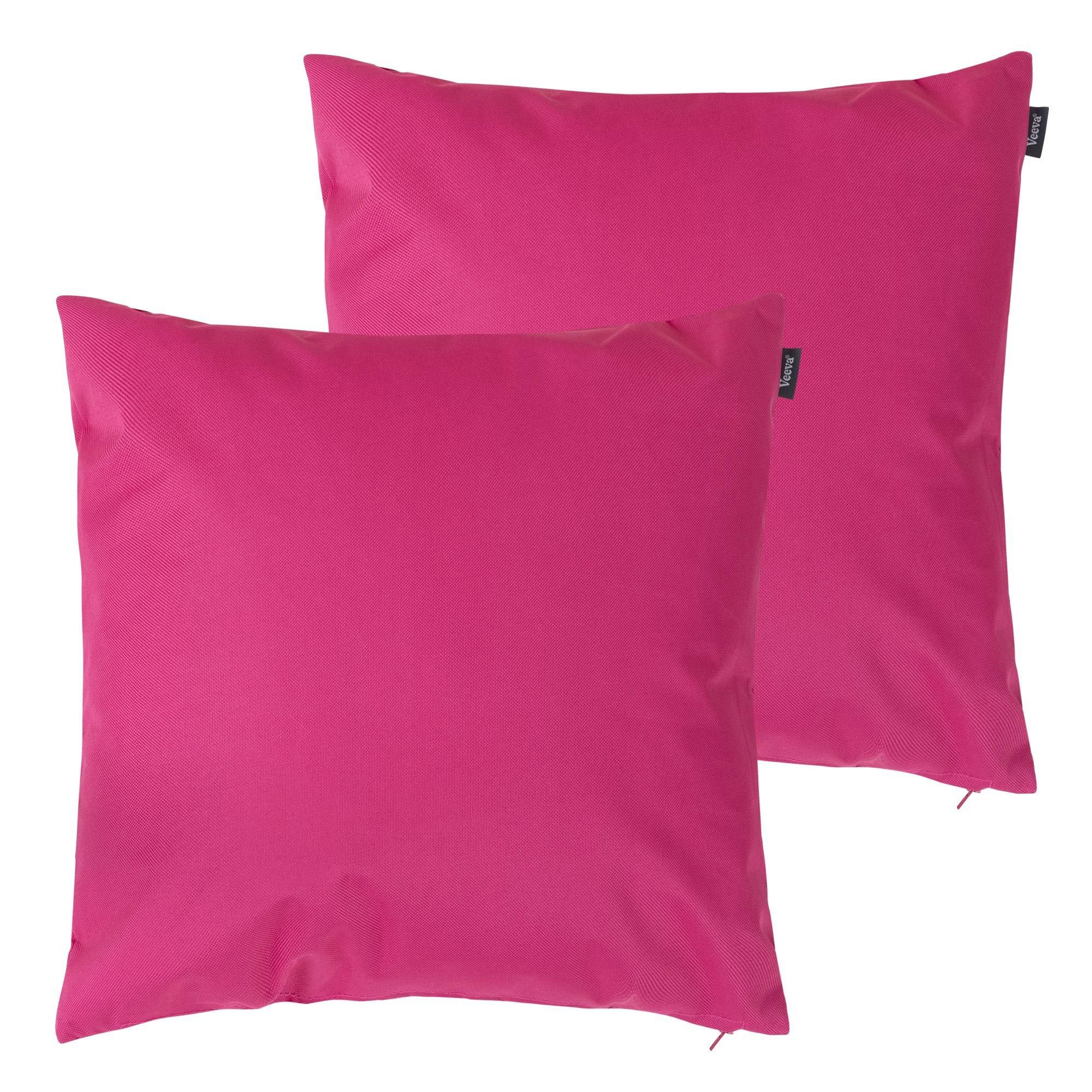 icon Indoor Outdoor Cushion Set of 2 Slate Grey Water Resistant Cushions in Pink