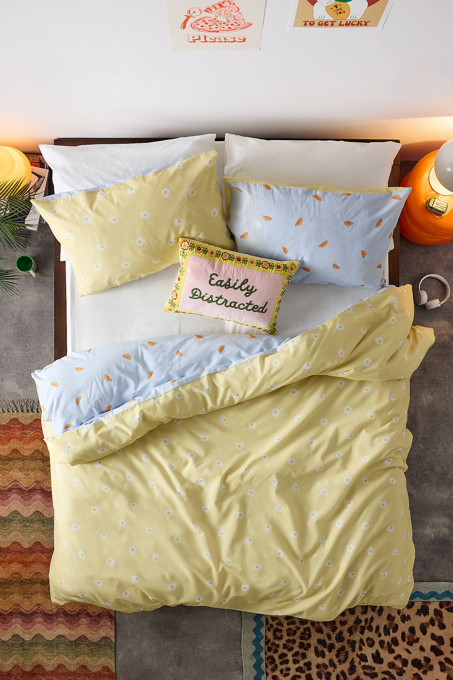 Egg & Croissant Reversible Duvet Set