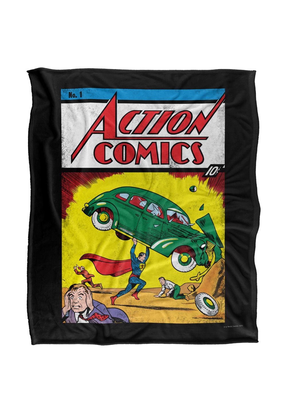 Superman Action No. 1 Silky Touch Super Soft Throw Blanket 152 X 127 cm in White