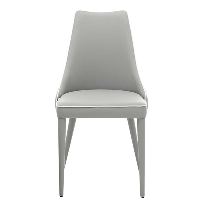 Clara Eco Leather Dining Chair - Grey - Leather - W52 x D60 x H91cm - Barker & Stonehouse