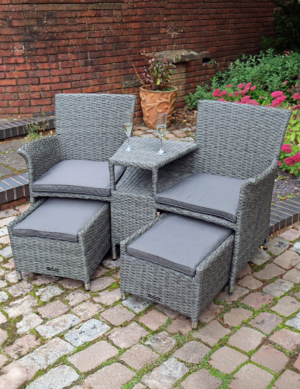 Royalcraft Paris Companion Chairs With Table Grey