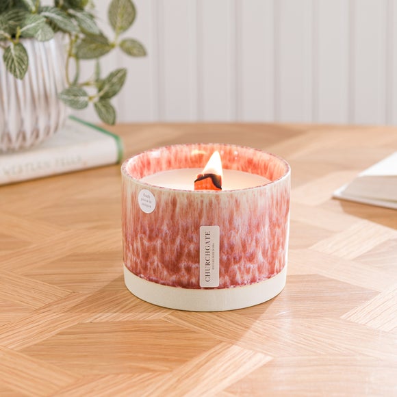 Churchgate Ceramic Glaze Mulberry & Geranium Crackle Candle