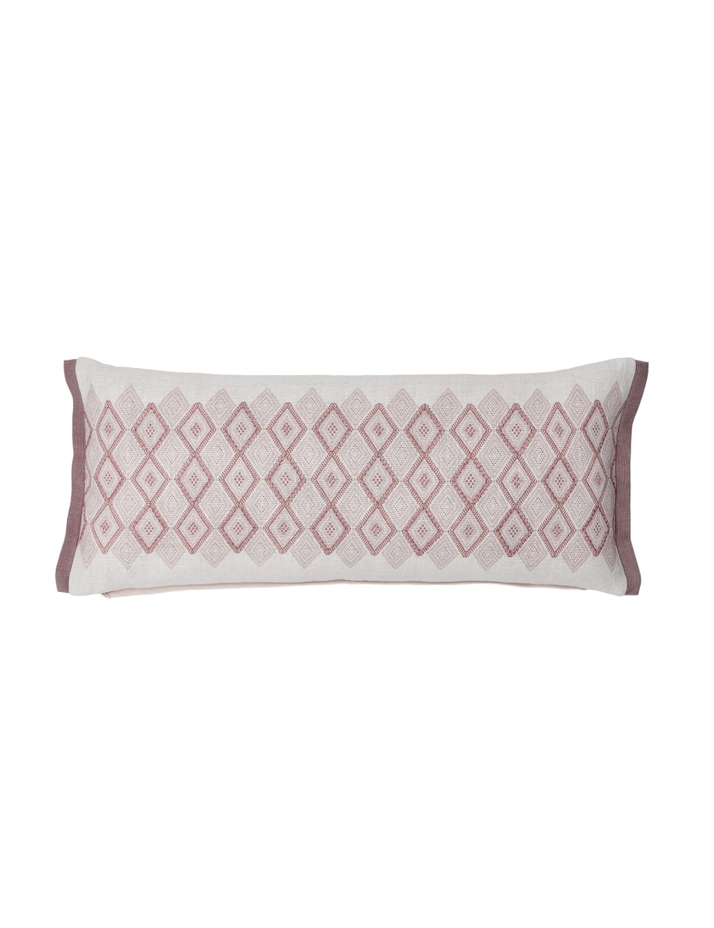 Bedeck of Belfast Pure Cotton Marielle Embroidered Cushion Coral