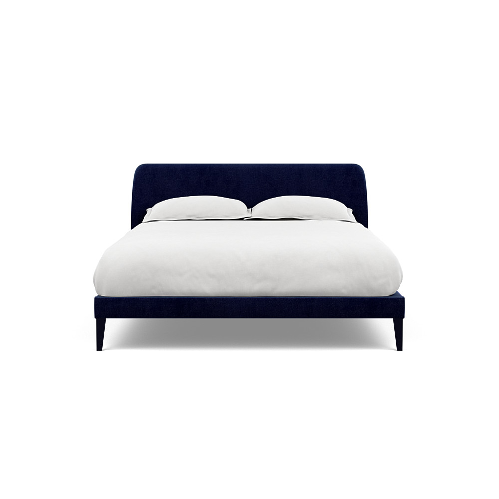 Heal's Wallis Bedstead King Smart Luxe Velvet Midnight Black Feet