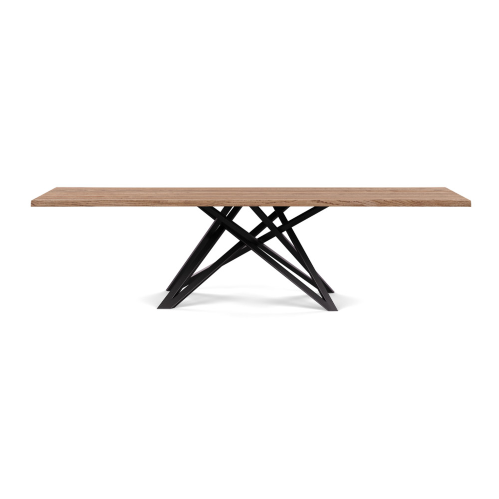 Heal's Vienna Dining Table 280x100cm Smoked Oiled Oak Natural Edge Filled