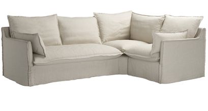 Isaac Asym: LHF 2 Seat Sofa Bed w RHF Single in Canvas Pure Belgian Linen - sofa.com