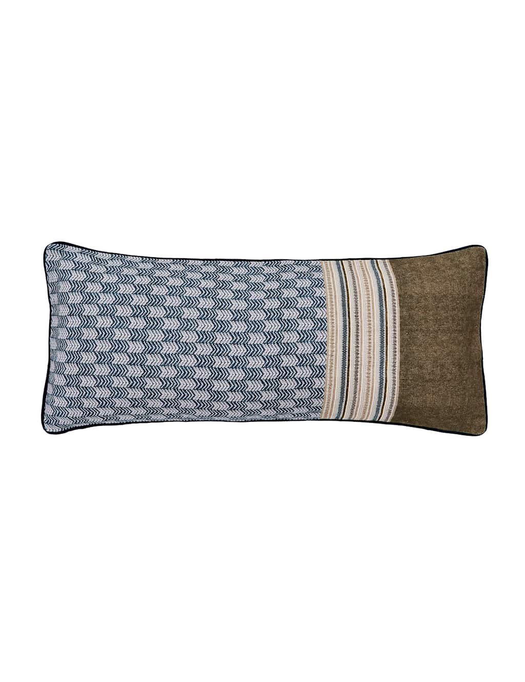 Bedeck of Belfast Avero Tile Print Rectangle Cushion Blue Mix