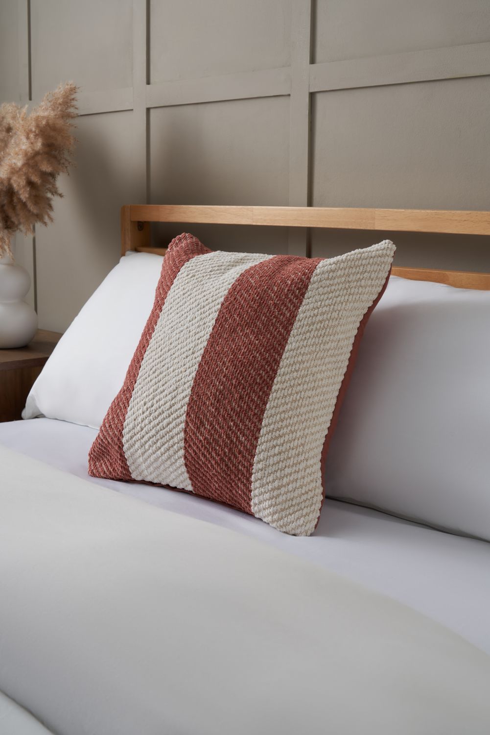 BHS Herringbone Cushion in Terracotta