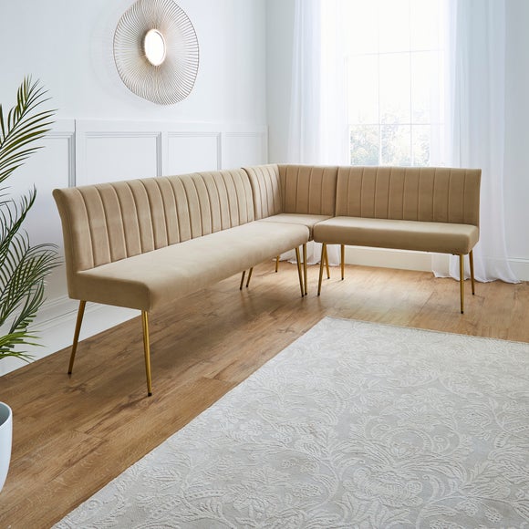 Kendall Corner Dining Bench, Velvet