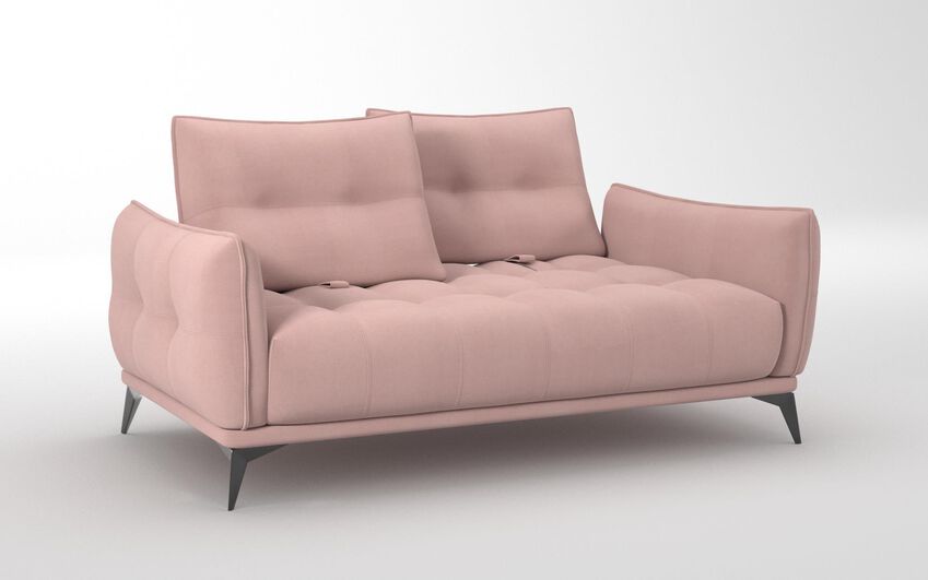 Pink Fabric Ostellato 2 Seater Sofa with Adjustable Back Rest