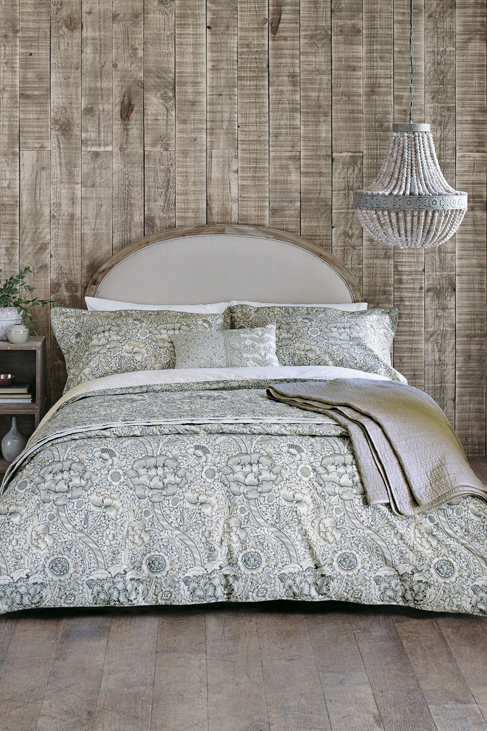 Morris & Co 'Wandle' Cotton Duvet Cover Set in Grey