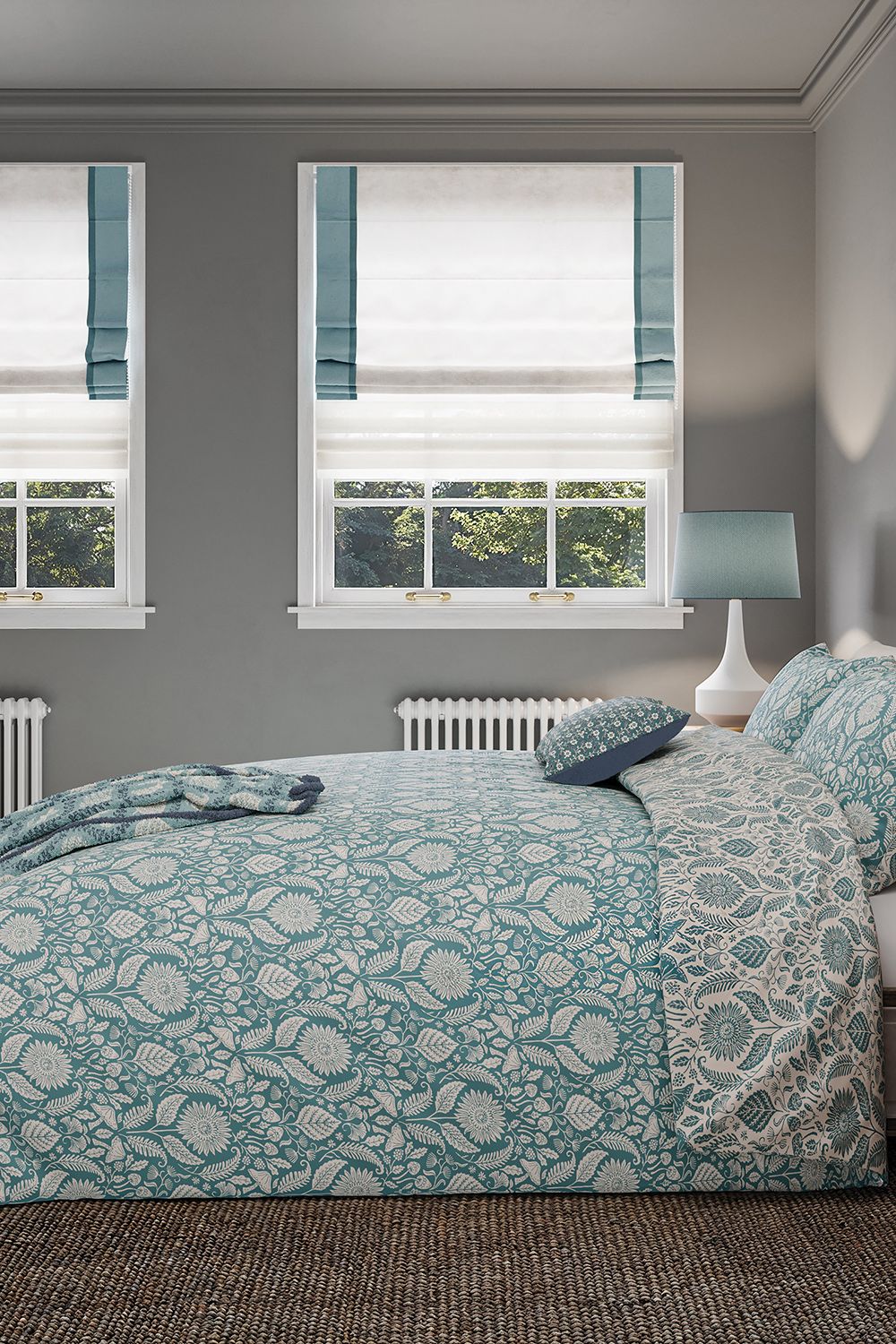 Helena Springfield 'Sunflowers' Cotton Duvet Cover Set in Teal