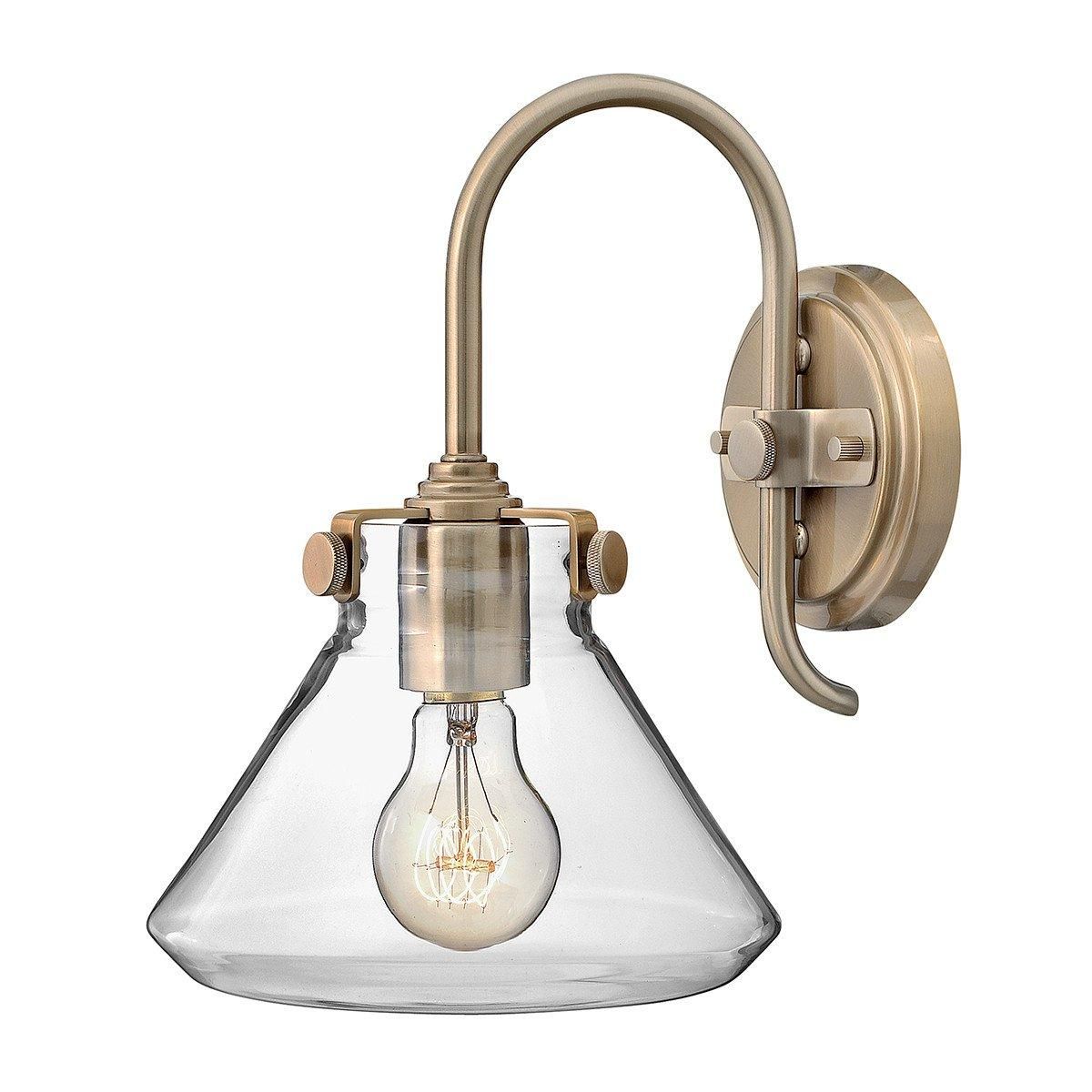 Netlighting Congress 1 Light Glass Shade Wall Light Brushed Caramel E27 in Brown