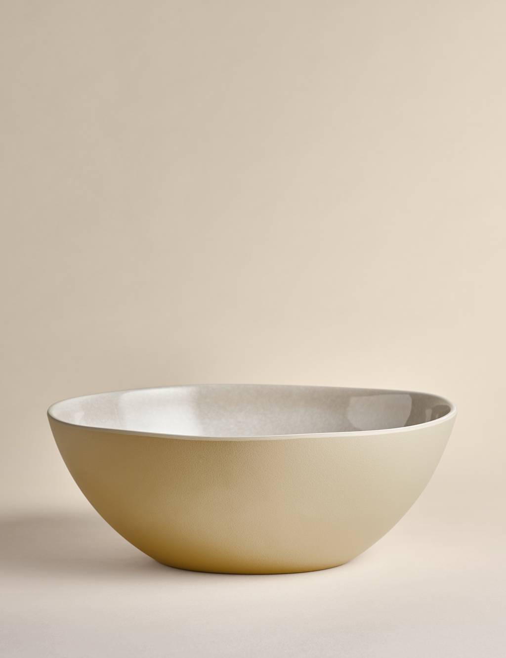 M&S Linen Reactive Picnic Serving Bowl Natural