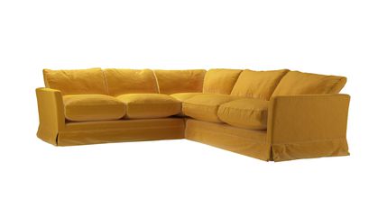Otto Asym. Crn: LHF 2 Seat w RHF 2.5 Seat in Butterscotch Cotton Matt Velvet - sofa.com