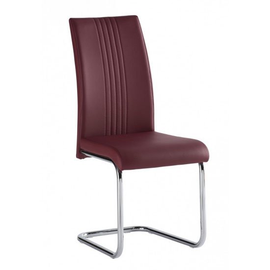Monaco PU Leather Dining Chair In Red