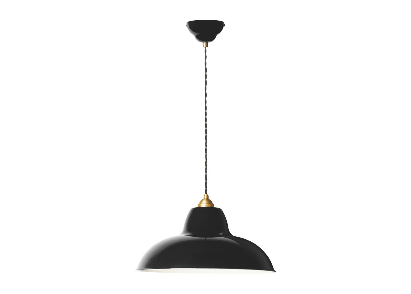 Anglepoise Original 1227 Brass Midi Wide Pendant Jet Black