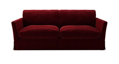 Otto 3 Seat Sofa Bed in Claret Cotton Matt Velvet - sofa.com