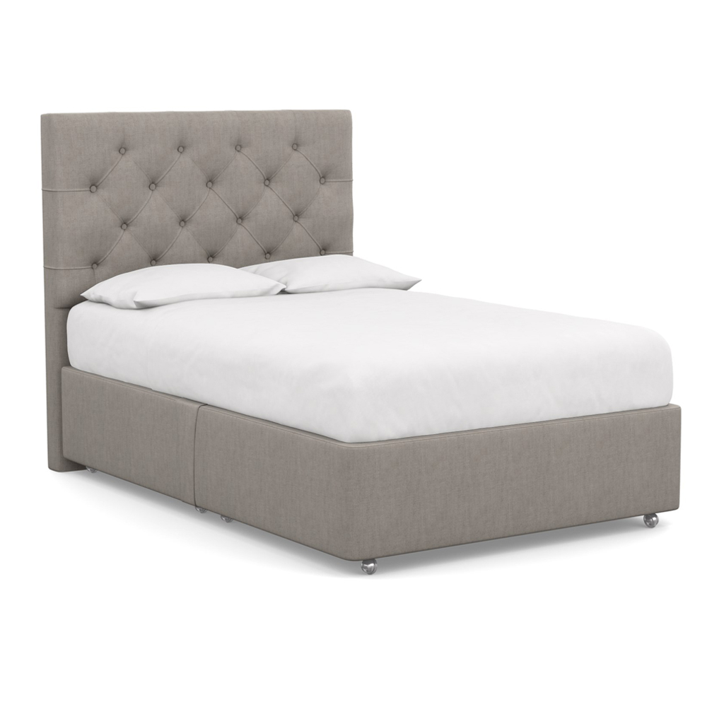 Heal's Deep Divan Double No Drawers Broad Weave Pebble