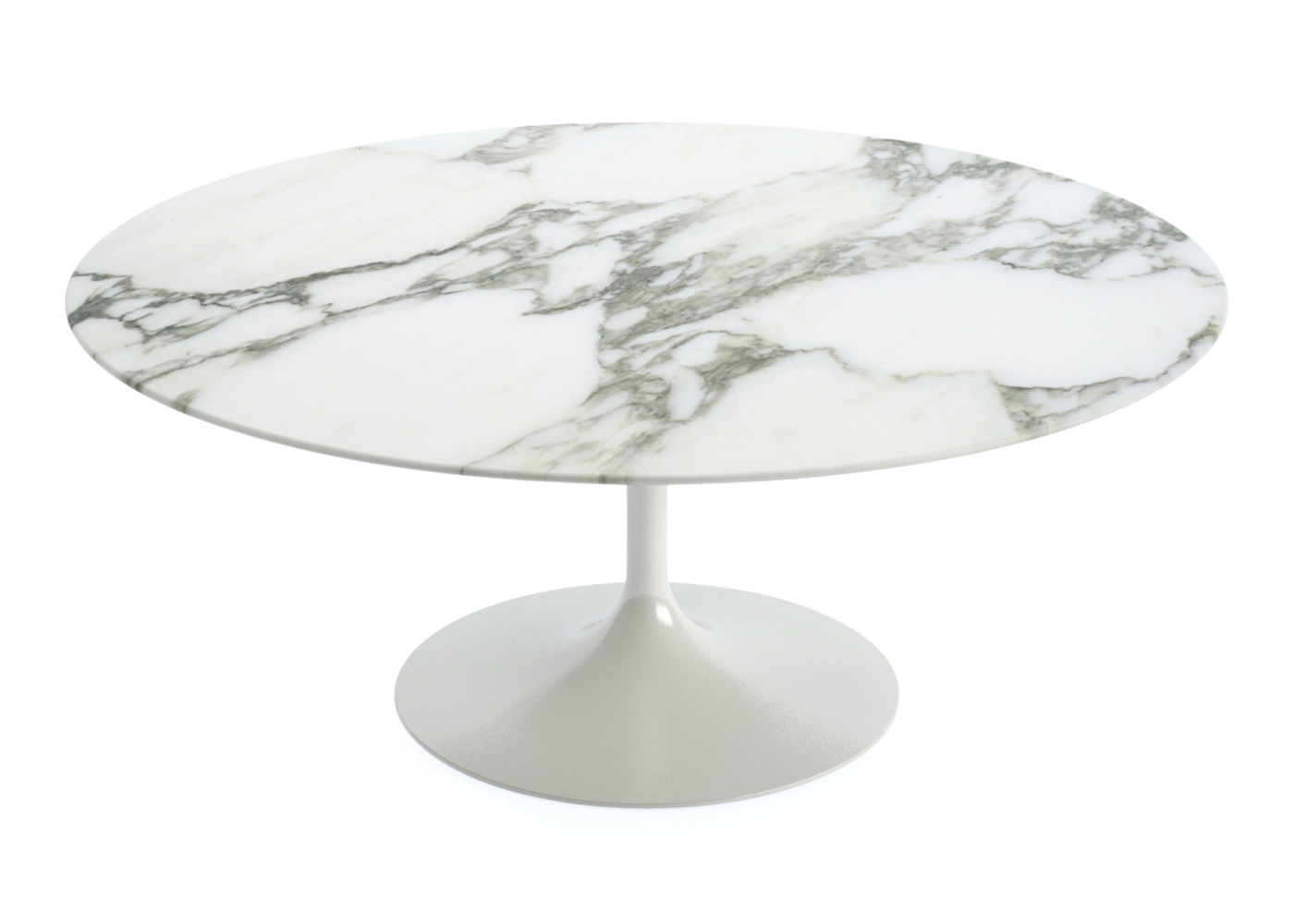 Knoll Saarinen Round Coffee Table Calacatta Coated Marble
