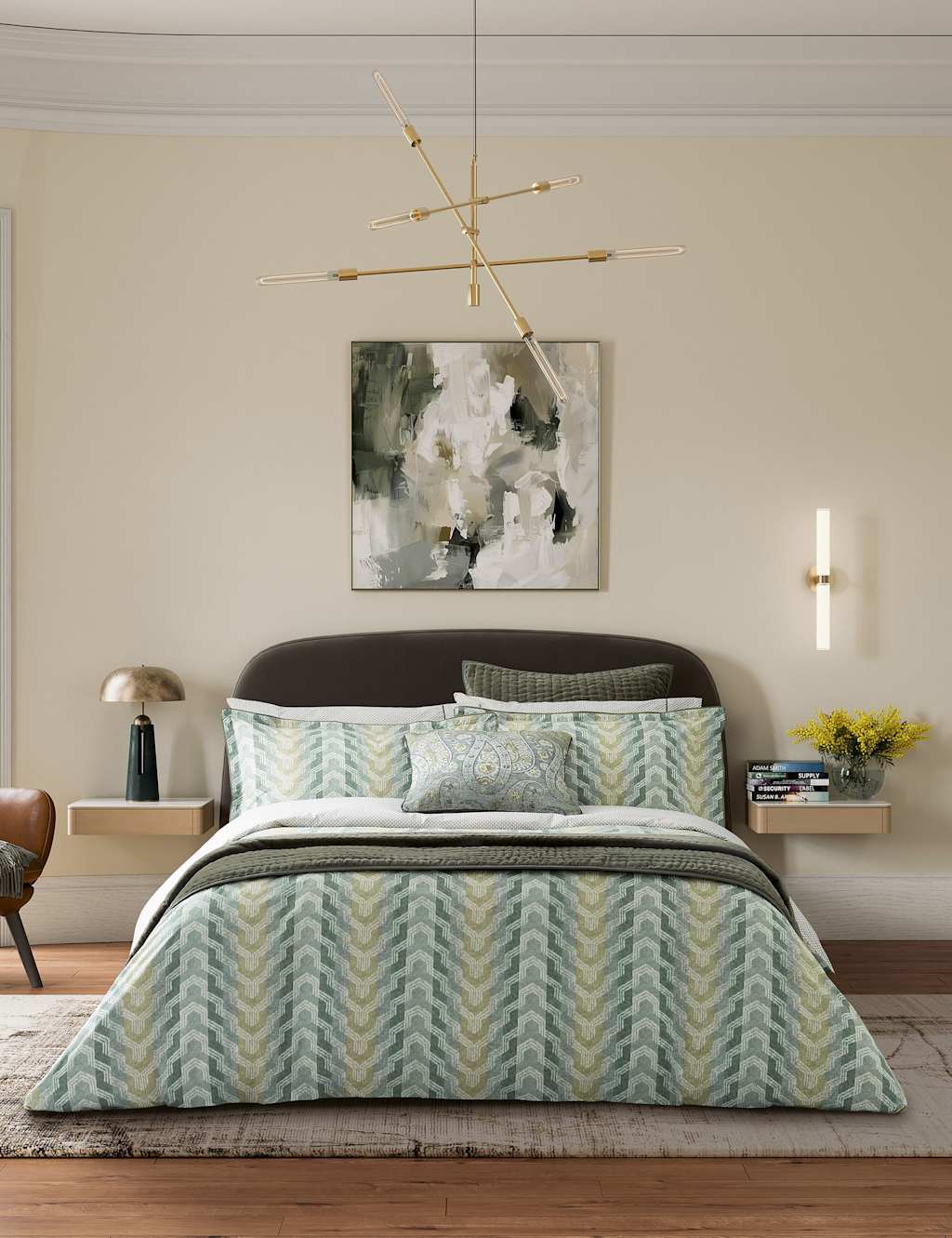 Bedeck of Belfast Pure Cotton Reya Bedding Set Green