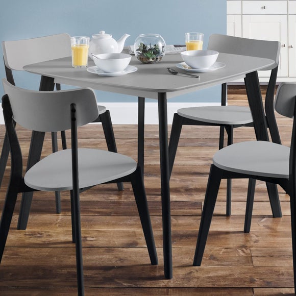 Casa 4 Seater Square Dining Table, Grey and Black