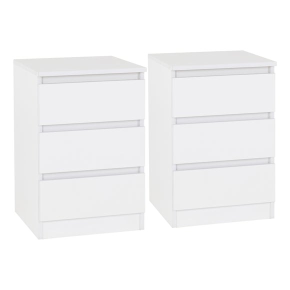 Set of 2 Walker 3 Drawer Bedside Tables