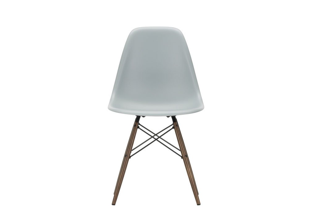 Vitra Eames DSW Side Chair New Height Light Grey Dark Maple Base