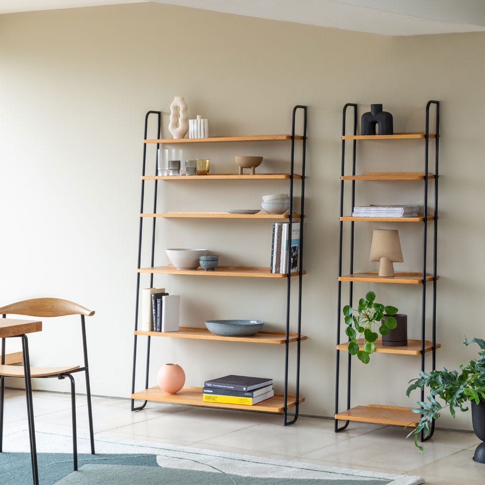 Heal's Brunel Lean To Narrow Shelves With Metal Struts 3