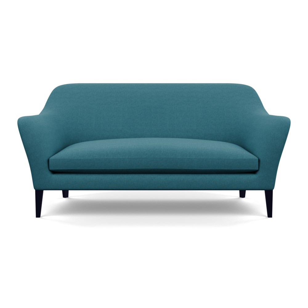 Heal's Wallis 3 Seater Sofa Brushed Cotton Cadet Black Feet