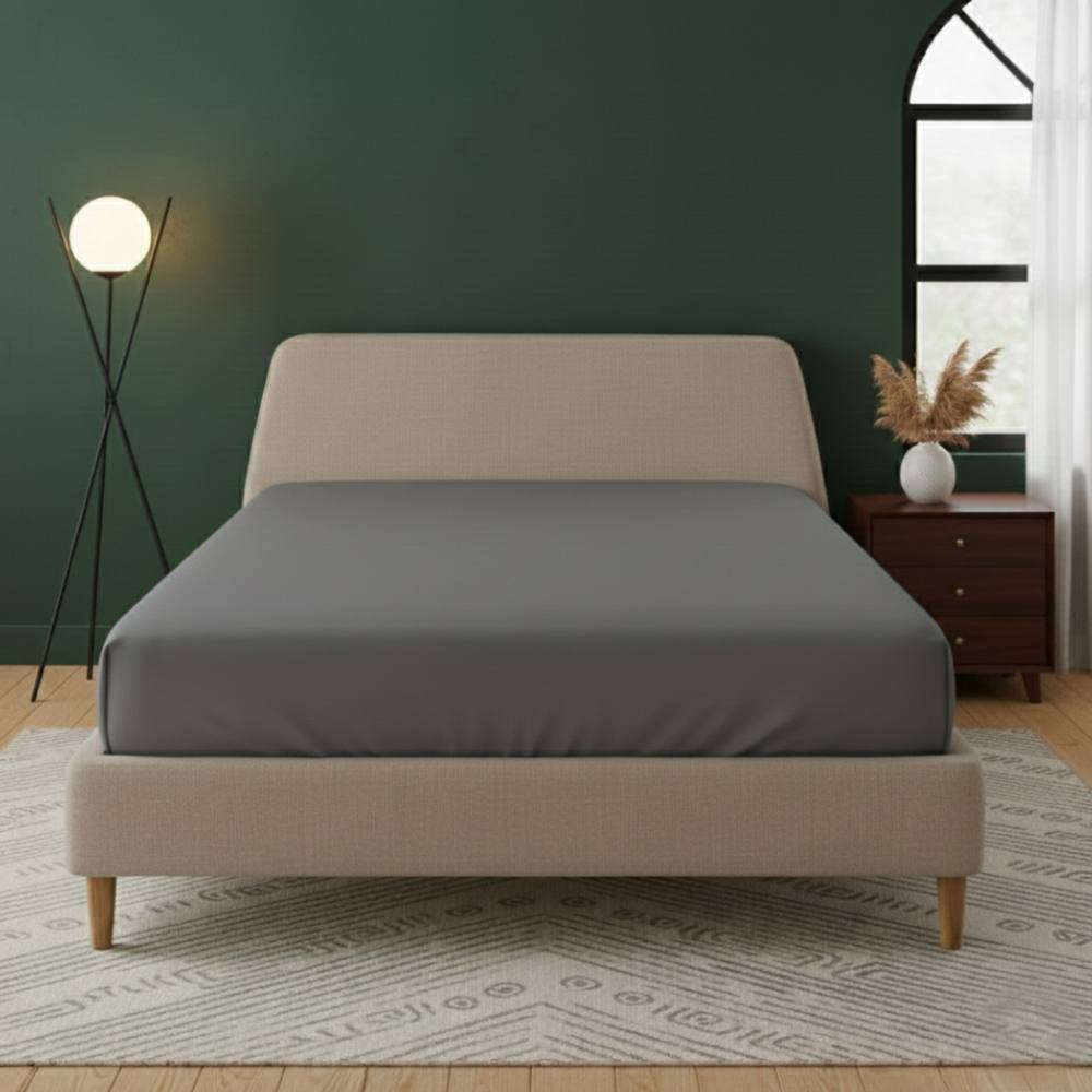 Snug City Flannelette Fitted Sheet Extra Deep 40cm Skirt Soft Brushed Cotton in Grey