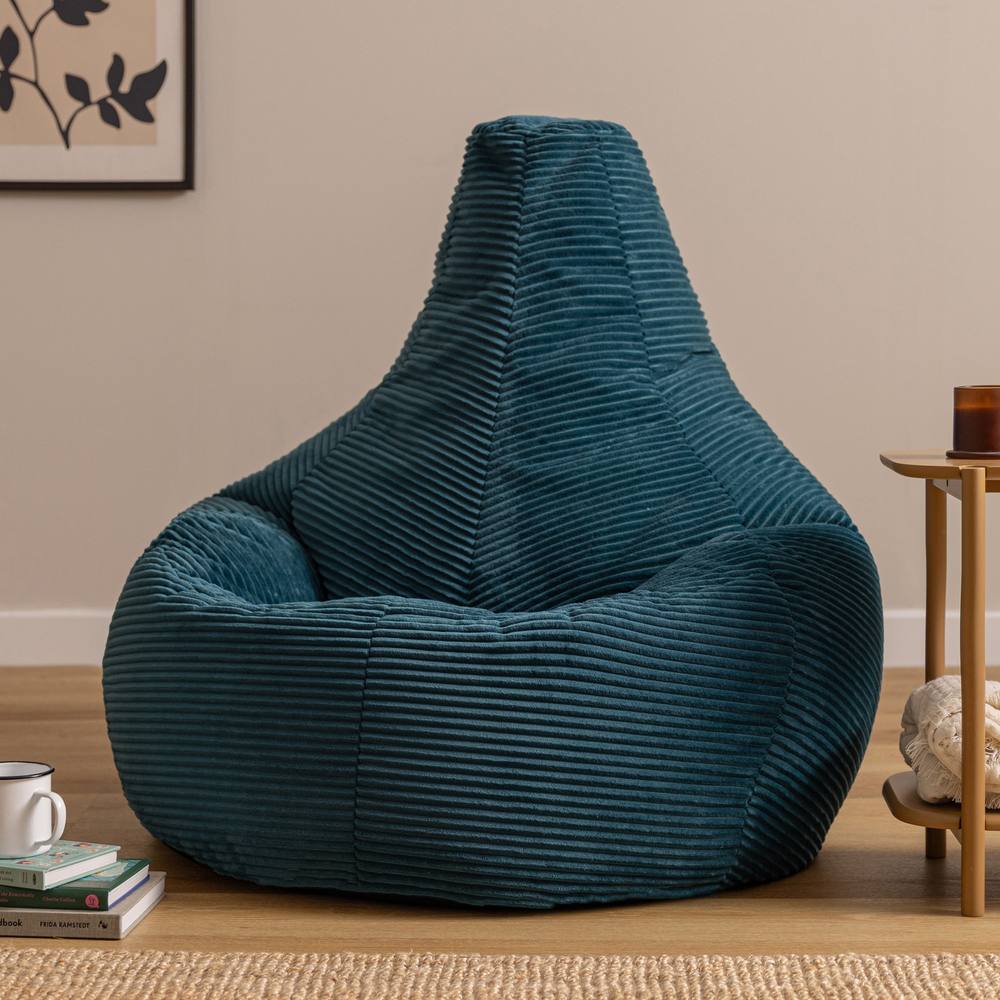 icon Dalton XL Jumbo Corduroy Bean Bag Recliner in Teal