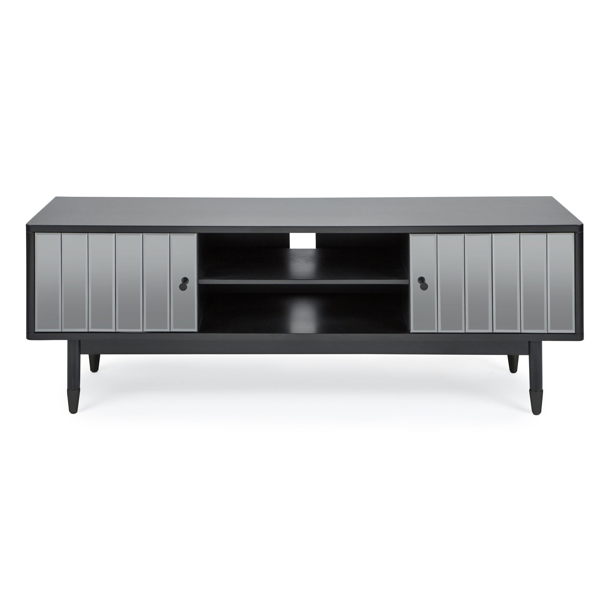 Loren Mirrored Wide TV Unit Black